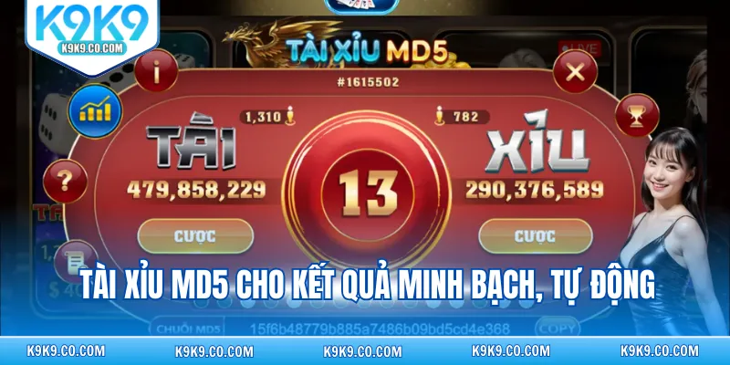Tài xỉu MD5 cho kết quả minh bạch, tự động